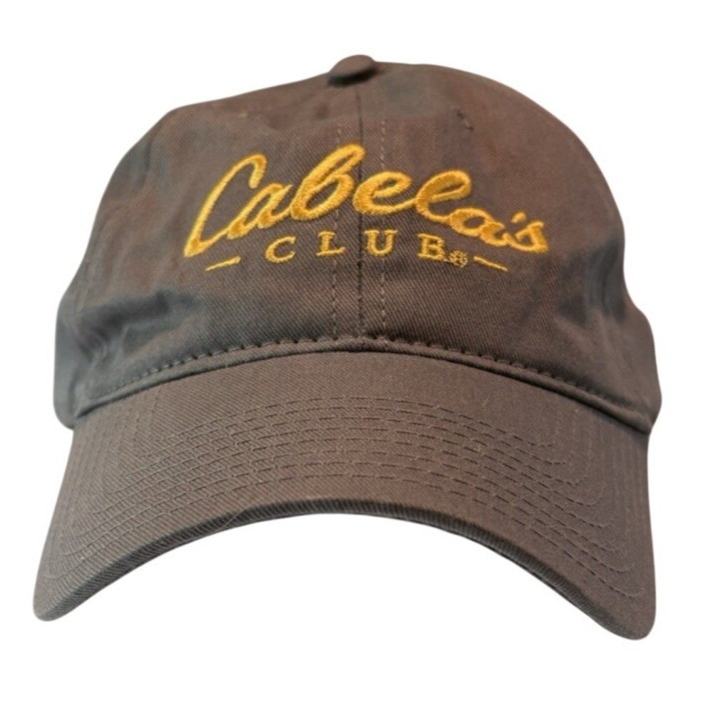 Cabela's Club Hat Gray Adjustable Baseball Cap Embroidered Logo Outdoor Gear